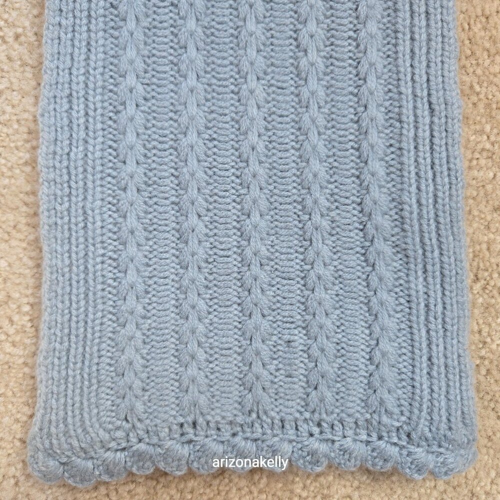 NWOT Cashmere Scarf Extra Long Elliot Mann Blue - Picture 5 of 13